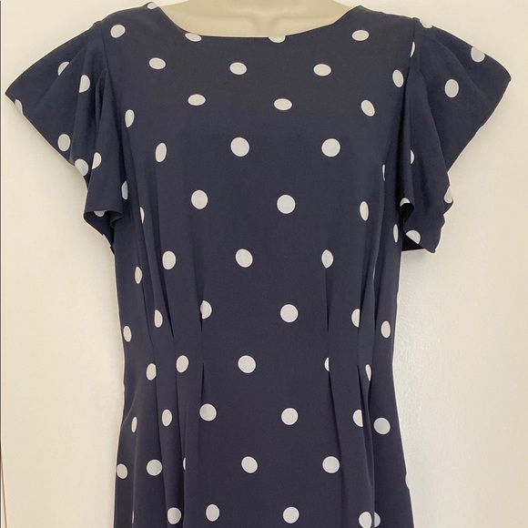 Banana Republic White and Navy Polka Dot Dress - Picture 3 of 6